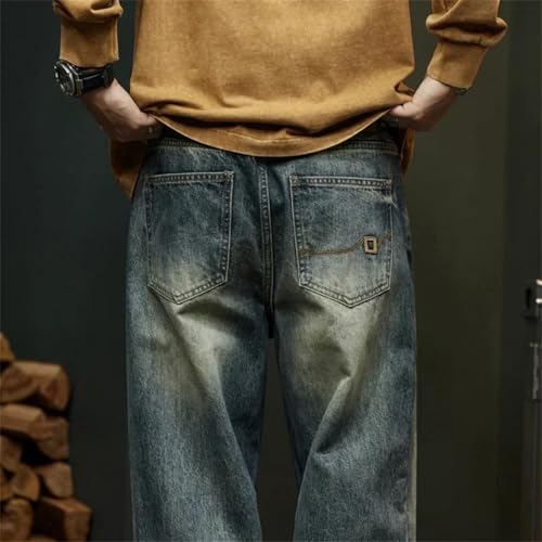 Men's 2025 Autumn & Winter Denim Pants, Loose Wide Leg, Trendy, Comfortable Casual Long Trousers3