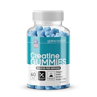GN Gommose Creatina | 60 Caramelle Masticabili di Creatina per Uomini e Donne - 3000 mg di Creatine Monoidrato per Dose | Gusto Frutti di Bosco, non OGM e Adatto per Vegani e Vegetariani