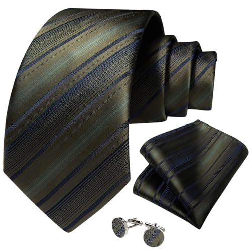 Corbata de seda rayada para hombre formal y conjunto