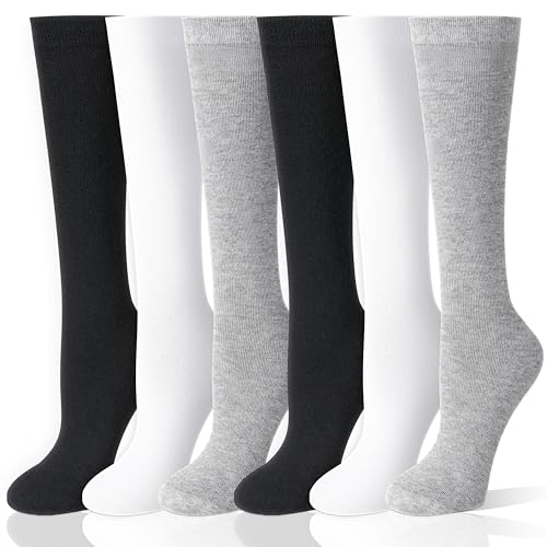 Image of MOGGEI 6 Pairs Kids Girls Knee High Socks Gift Long Crazy Silly Tall Funny Boot Cute Animal Child Fun Socks