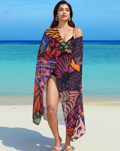 Image of Rossopesca Womens Beach Sarong Chiffon Swimsuit Coverups Sheer Bikini Wraps for Swimwear Bathing Suit Cover Up