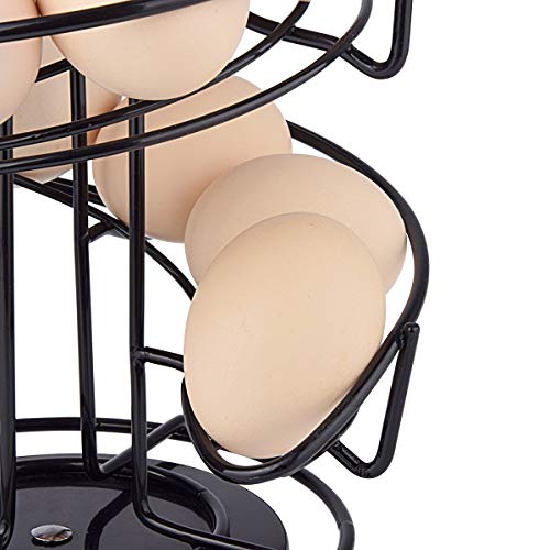 Toplife Spiral Design Metal Egg Skelter Dispenser Rack,Storage Display Rack,Black - Thumbnail 3