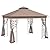 Outsunny 10' x 11.5' Metal Patio Gazebo, Double Roof Outdoor Gazebo Canopy Shelter with Tree Motifs Corner Frame and Netting, for Garden, Lawn, Backyard, and Deck, Brown