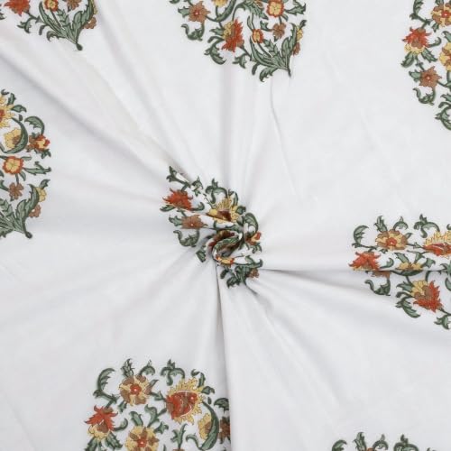Image of TOAIArt Premium Jaipuri Dohar | AC Blanket Summer Quilt | Hand Block Printed | 3 Layers | Reversible | 150GSM 100% Mulmul Cotton | 100% Cotton Flannel Filling | King 108 inch X 90 inch|Earthy Mugal Motif