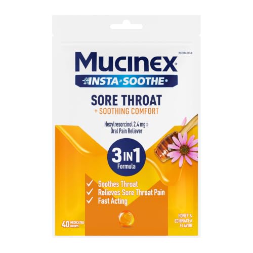 Mucinex InstaSoothe Sore Throat + Soothing Comfort - Honey & Echinacea (40 Count (Pack of 1)) - image 1