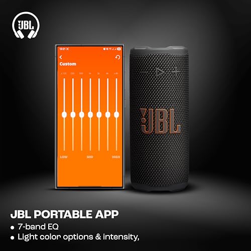 Image of JBL Grip Wireless Portable Bluetooth Speaker, JBL Pro Sound with AI Sound Boost, IP68 Waterproof /Dustproof, Ambient Light, Upto 14H Playtime, Auracast Multi-Speaker Connection, Black