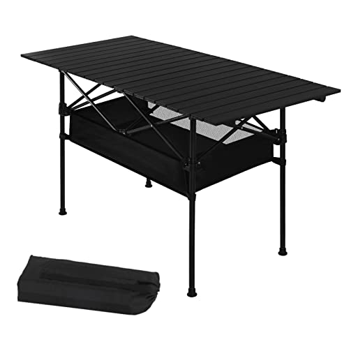 Sinnayeo Folding Camping Table, Portable Aluminum Roll-Up Camp Table With Storage Bag For Outside, Picnic, Hiking, Tailgating #TOP26