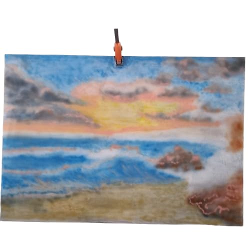 Dipinto aerografo tramonto sul mare