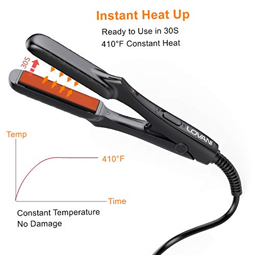 Mini Portable Flat Iron Tourmaline Ceramic Dual Voltage Travel Iron For Worldwide Use Led Indicator Lovani Hair Straightener (Black) #TOP1