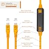 Tether Tools TetherGuard LeverLock Plate Camera Port Protection & Tripod Plate Cable Management TetherPro Optima 10G 15ft (4.6m) High-Speed USB-C to USB-C Straight to Straight High-Visibility Orange