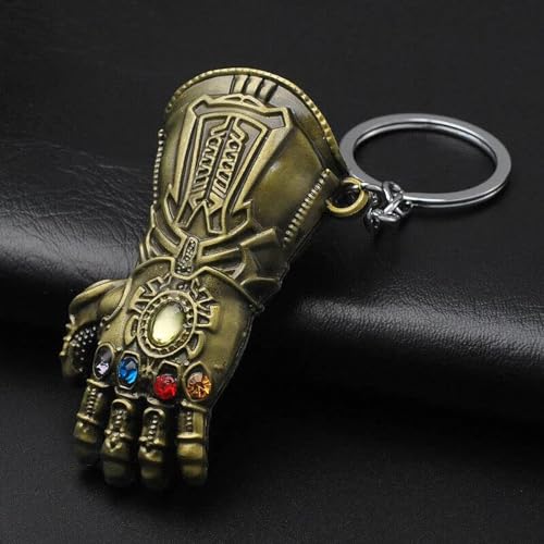 Image of Yaa Catchy Avengers Thanos hand with all Infinity Stone Gauntlet and Double-Bladed Sword KeyChain Key ring best Gift for (Thanos Lovers) Keychains