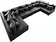 Wohnlandschaft Delife Couch Clovis XL in Anthrazit mit Antik Optik