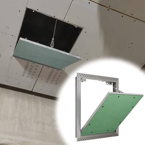 EXCLURA Trampilla Pladur Puerta de Inspección con Bisagra y Placa de Yeso Pintable, Panel de Acceso de Panel de Yeso Oculto con Cable de Seguridad y Pestillo(12x16in/30x40cm)