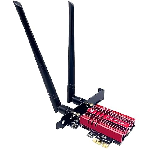 SYONCON WiFi 6E AXE5400 PCIe Card with Bluetooth Cover