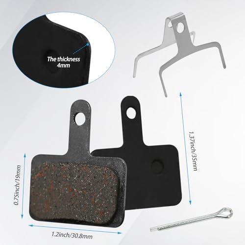 4Pairs Bike Disc Brake Pads Set (Semi-Metallic&Resin) Mountain Bike Brake Replacement Pads Compatible with TRP Tektro Shimano Deore Br