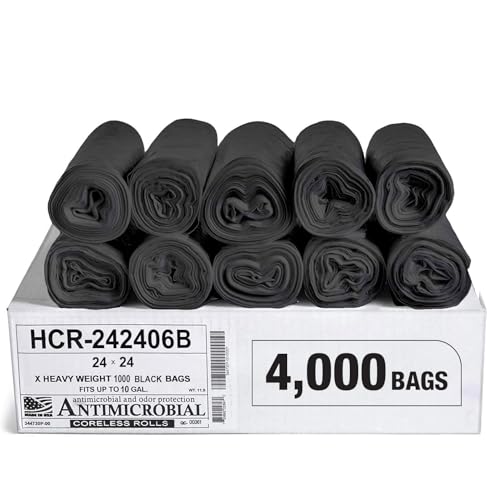 Aluf Plastics High Density Trash Bags, 10 1000-Count With Bio