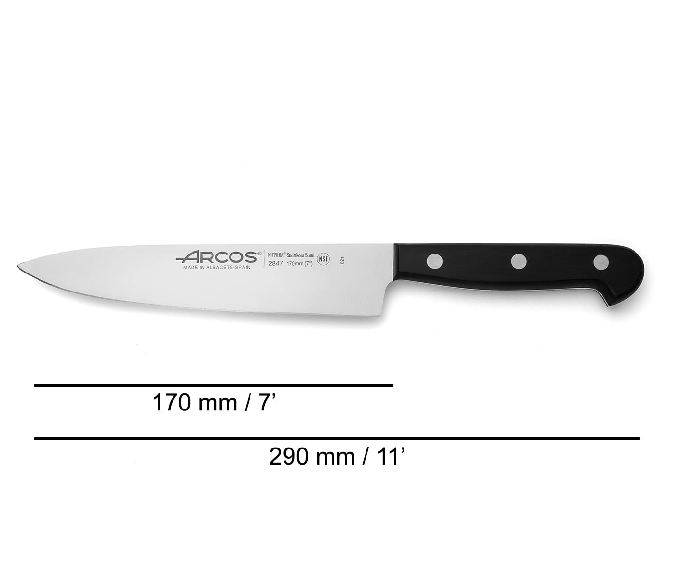 Arcos Chefmesser aus Edelstahl - Professionelles Küchenmesser für Schneiden einer Vielzahl von Lebensmitteln – Bild 2