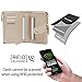 Sunwel Fashion Small Vegan Leather Wallet for Women RFID Blocking Ladies 13 Card Holder with Double Zipper Pocket (STONE)