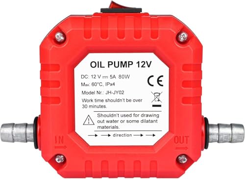 FreeTec Ölwechselpumpe, Absaugpumpe, 12 V, 80 W, Ölabsaugpumpe, Öl-Transferpumpe für Auto, Motorrad, Boot, Geländefahrzeug