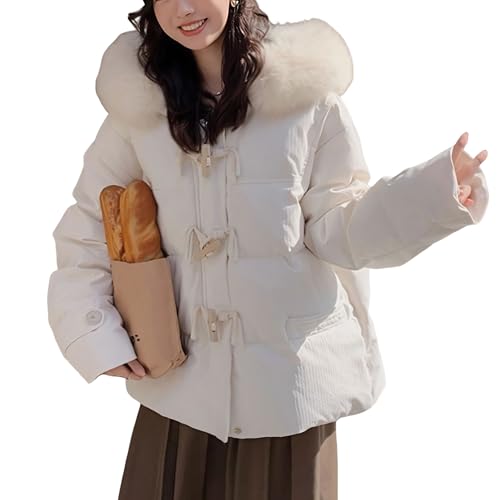 [Ｋａｙｉｙａｓｕ] ジャケット レディース ダウンジャケット 中綿ジャケット 中綿コート アウター 冬 暖かい 防寒 S-XL ファー フード付き 韓国風 可愛い(S ベージュ)