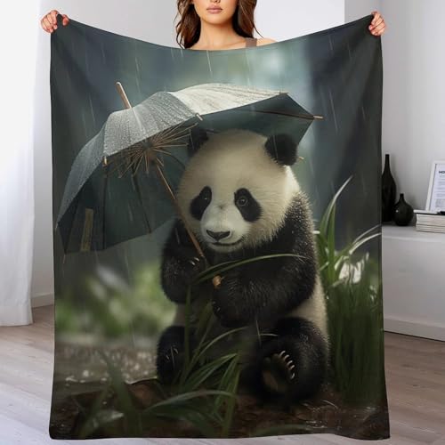Couverture chaude panda 3D épaisse lavable en machine en flannel - 2