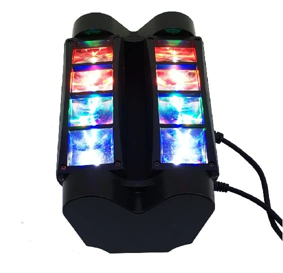 LUV HUB Spider Moving Head Light showing 180-degree rotation