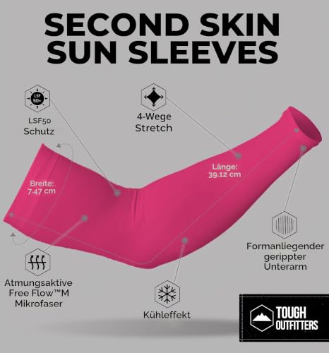 UV-Sonnenschutz Armstulpen für Damen & Herren - UPF 50, Sport, Kompression, kühlende Ärmel, von Hautkrebs-Stiftung empfohlen