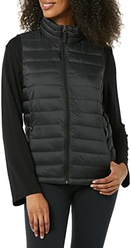 Amazon Essentials Women's Lightweight Water-Resistant Packable Puffer Vest, Black, X-Small