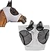 Horse Mesh Fly Mask Breathable Elastic Horse Face Mask with Ears Riding Equestrian Equipment Fit for All Types of Horses, 17.3x14.2in (Grey)