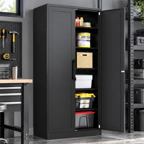 KAER Metal Garage Storage Cabinet, 71" Garage Cabinet with 2 Door...