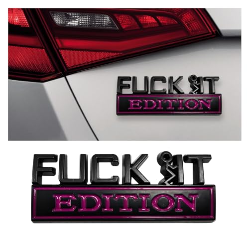 Image of Dickno Fuck It Edition Emblem for Car, Auto Fender Bumper Decoration Stickers, Vehicle 3D Side Fender Rear Trunk Decal Badge, Universal Exterior Accessories for Car Truck SUV (Black Rose)