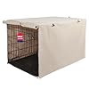 Deblue Heavy-Duty Dog Crate Cover, Privacy Pet Kennel Cover Universal Fits for 36 Inches Wire Cage, Polyester Crate Cover Fit for 1 2 3 Doors Crate (Tan)