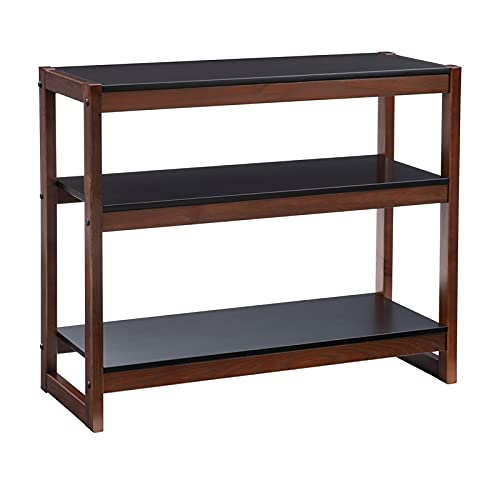 Linon Brock Wood Low Bookcase In Black And Walnut #TOP11