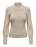 Only Onlkatia L/S-Maglione con Collo Alto, Mocha Meringue/Detail:w. Melange, S Donna