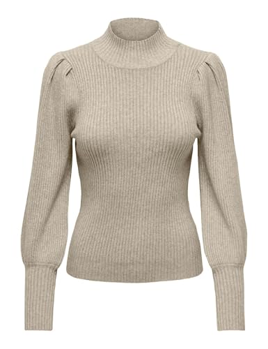 Only Onlkatia L/S-Maglione con Collo Alto, Mocha Meringue/Detail:w. Melange, S