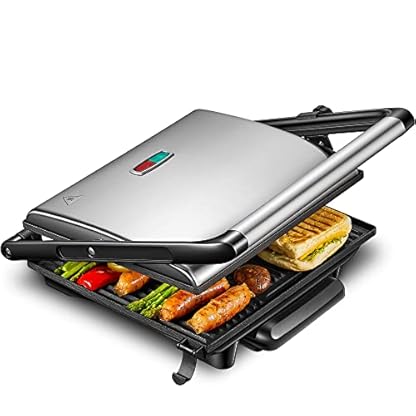 2000W Kontaktgrill Panini Maker, Sandwichtoaster, Elektrogrill für Panini, Toasts und Steak, Antihaftbeschichtete…