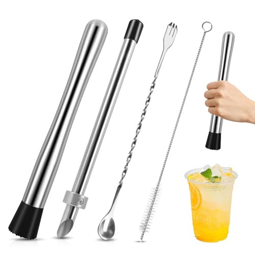 4 Pcs Lemon Muddler and Puncher Set