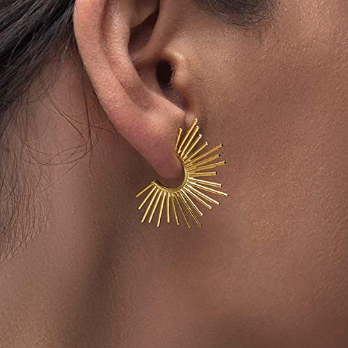 Handmade Stud Earrings Sterling Silver Stud Earrings Unusual Spike Earrings Minimalist Earring Studs Statement Earrings Hypoallergenic Earrings Geometric Mother's Day Gift #TOP2