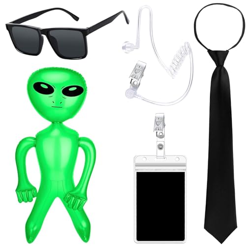 Yanbuny 5 Pcs Halloween Agent Alien Costume Include Black Sunglasses