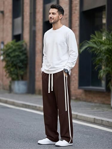Image of GRECIILOOKS Korean Style Track Pants for Men - Loose Fit Lycra Cargo Joggers | Trendy Gym & Streetwear Bottoms with Utility Pockets (Available in Plus Size)