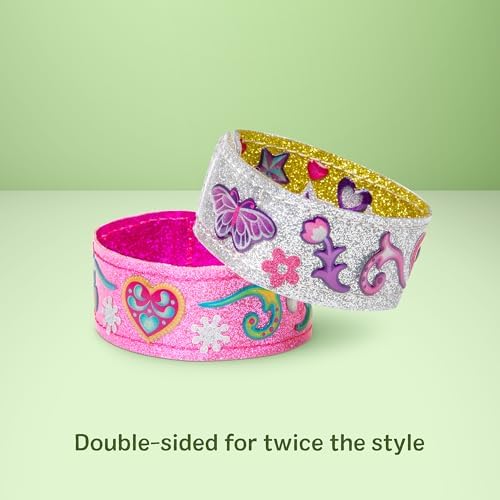 Melissa & Doug Design-Your-Own Bracelets with 100+ Sparkle Gem & Glitter Stickers, Kids Snap Bracelets, Stickers & Jewelry Crafts, Preschool Toys for Girls & Boys Ages 4+ - 3