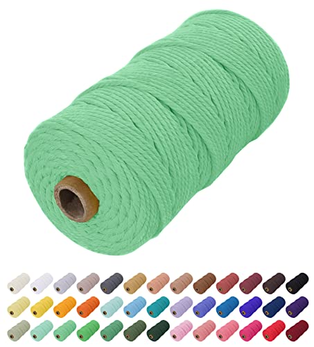 Uiopa Macrame Cord 2mm x 200m, Natural Cotton Cord Coloured Macrame Yarn Soft Rope