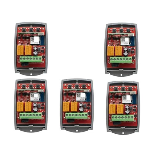 Equipo eléctrico del abridor de puerta, interruptor inteligente Universal RF puerta de garaje abridor controlador 433mhz 7-250V receptor externo 2 canales(5PCS AC DC 7-32V)