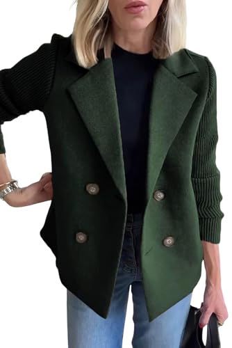 ebossy Women's Double Breasted Wool Pea Coat
