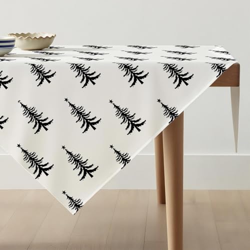 Avalune Tischdecke Weihnachten für Tisch Schwarz Kiefer...