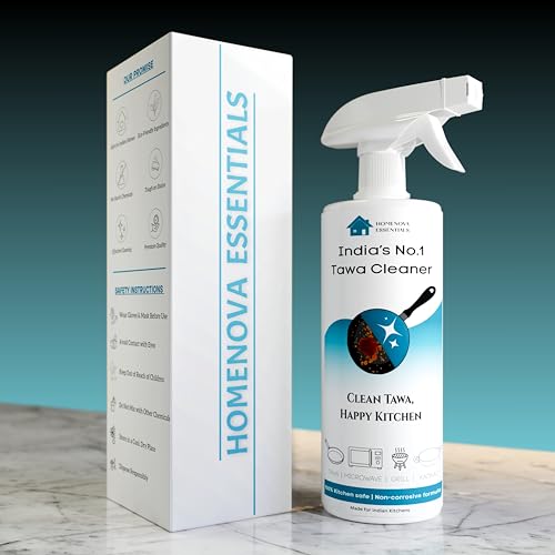 Image of Homenova India's No. 1 Tawa Cleaner for Burnt Soot & Grease Removal | Restores Shine on Iron Tawa Pan Kadhai Tandoor Grills Microwave Air Fryer & Steel Utensils (500 ml)