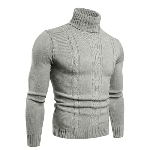 Men's Turtleneck Jumper Tops Casual Slim Fit Long Sleeve Sweater Solid Soft Warm Pullover Sweaters for Fall Winter