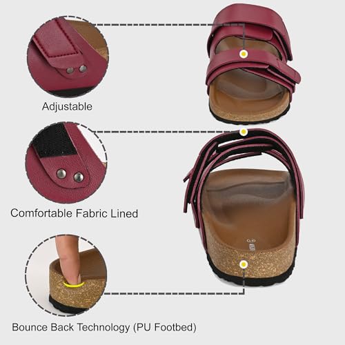 Image of Centrino Women's Berkin-Style Slip-On Sandals | Open Toe Design | Soft PU Footbed | Lightweight & Comfortable | Arch Support | On-Grip Sole | Casual Outdoor Wear (9222)