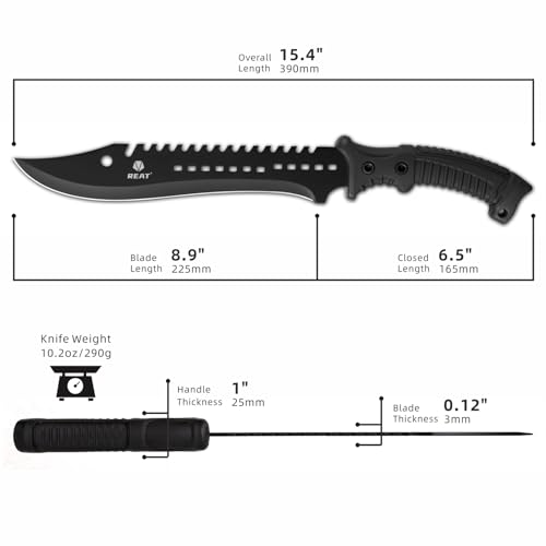 Image of REAT Machete Knife with Shaeth,15 inch Lightweight Garden Tools Knife,Ergonomic No-Slip Handle, Machetes for Bushcraft, Outdoor Hunting, Garden Cutting Trees and Yard Work