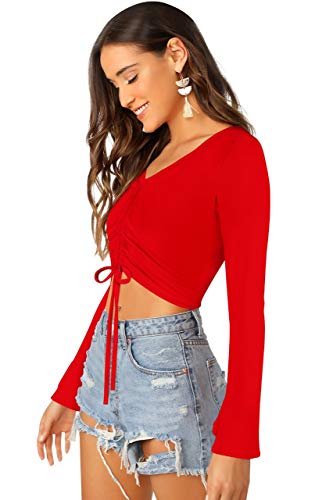 Image of AVINA Women Casual V-Neck Crop top